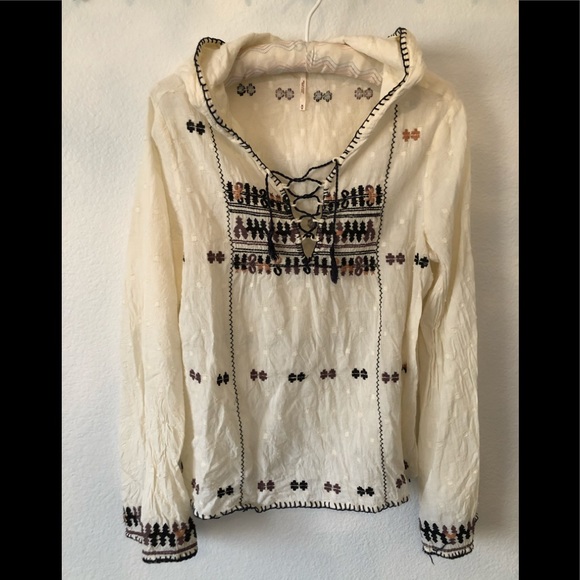 Free People Tops - Free People Gauze Hooded Comfort Top